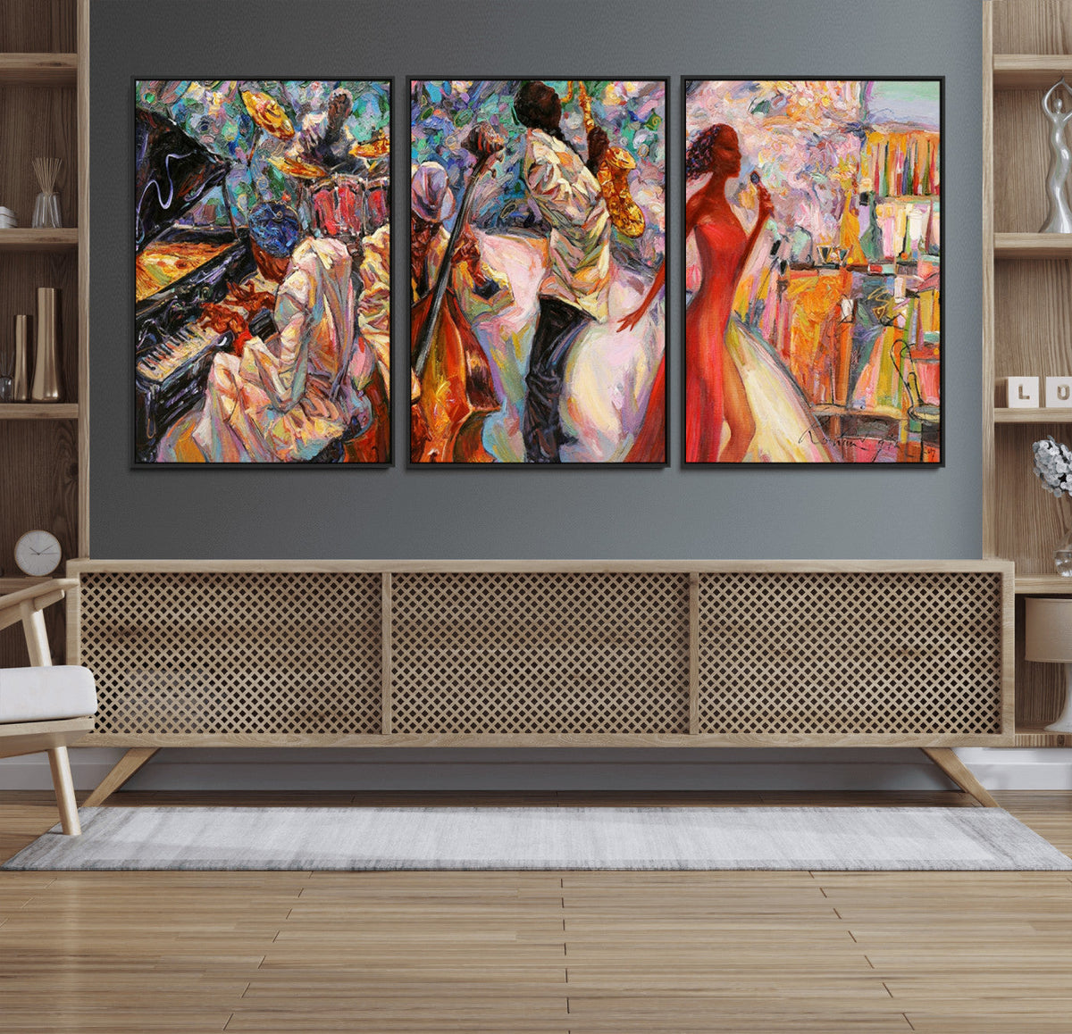 Abstract Afro American Jazz Canvas Wall Art | Music-Inspired