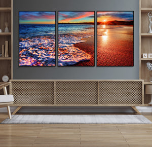 Colorful Coastal Sunset on the Beach Canvas Print, Ocean