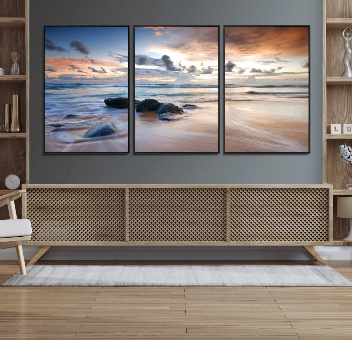 Serene Weather On The Beach Wall Art Canvas Print