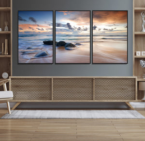 Serene Weather On The Beach Wall Art Canvas Print