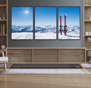 Ski Season Snow Wall Art Canvas Print