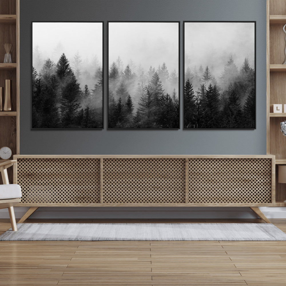 Fogy Forest Canvas Wall Art Print - Mountain Wall Art with