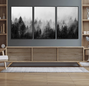 Fogy Forest Canvas Wall Art Print - Mountain Wall Art with