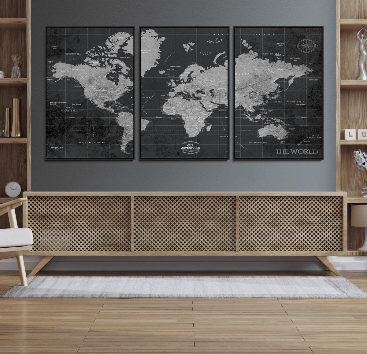 World Map Canvas Print – Detailed Map of the World Wall Art