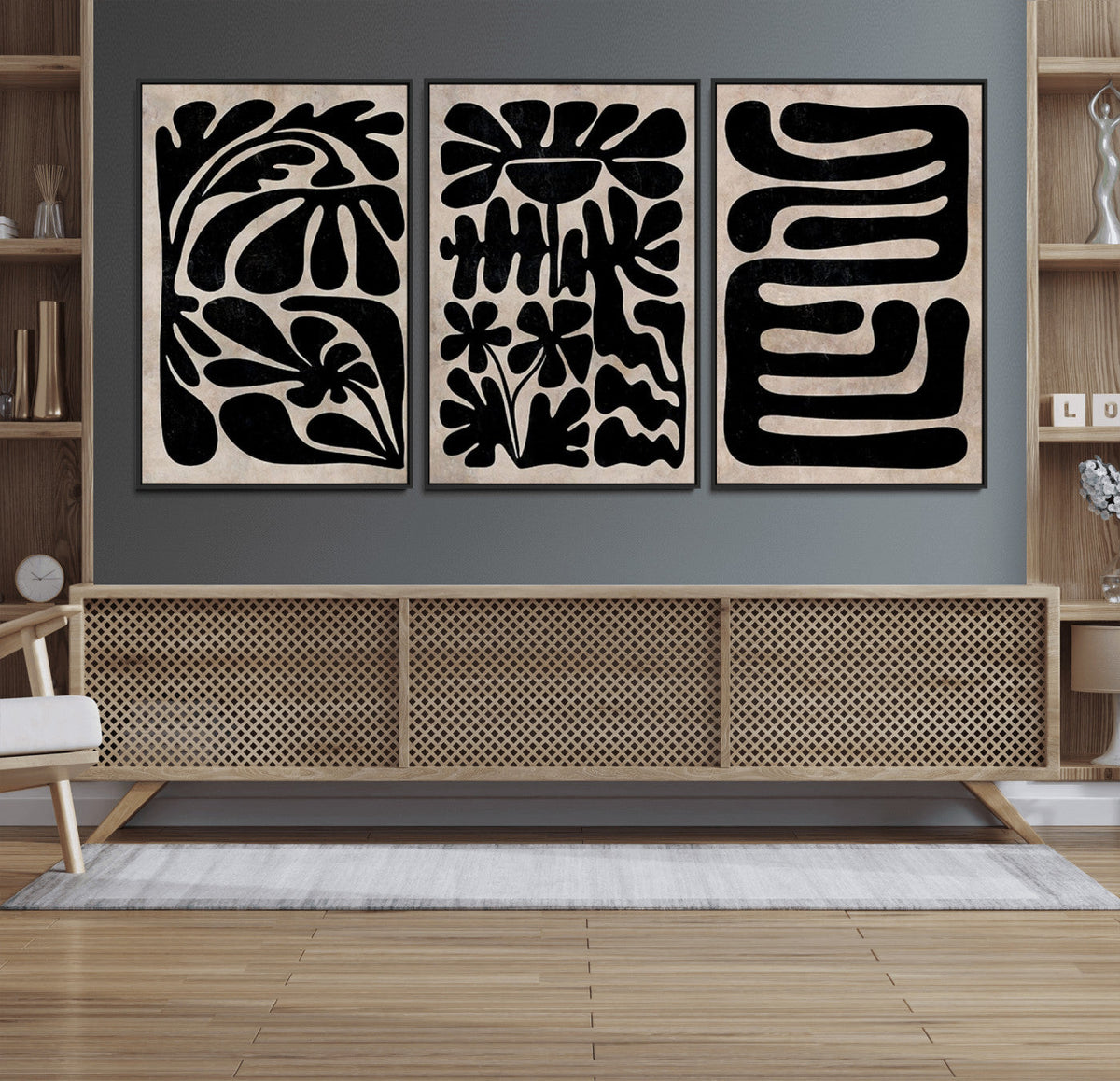 Canvas Print Wall Art Abstract Art Boho, Framed Boho Art