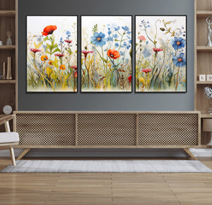 Colorful Wildflower Canvas Wall Art - Vibrant Floral