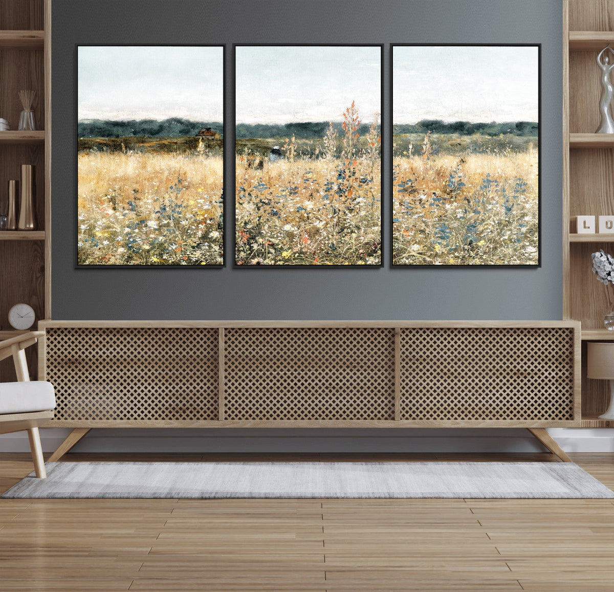 Wildflower Field Wall Art Canvas | Nature-Inspired Landscape