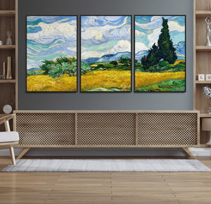 Wheatfield With Cypresses By Van Gogh Painting Wall Art