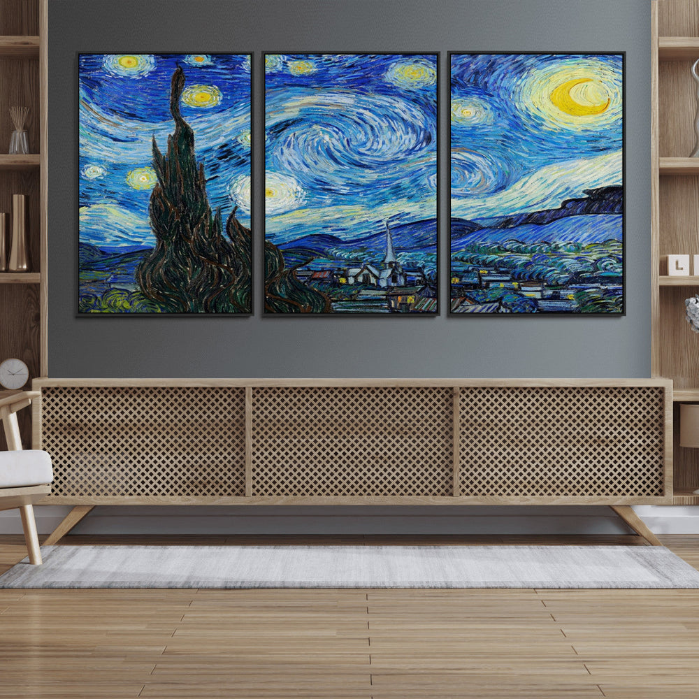 Vincent Van Gogh The Starry Night Abstract Wall Art Canvas