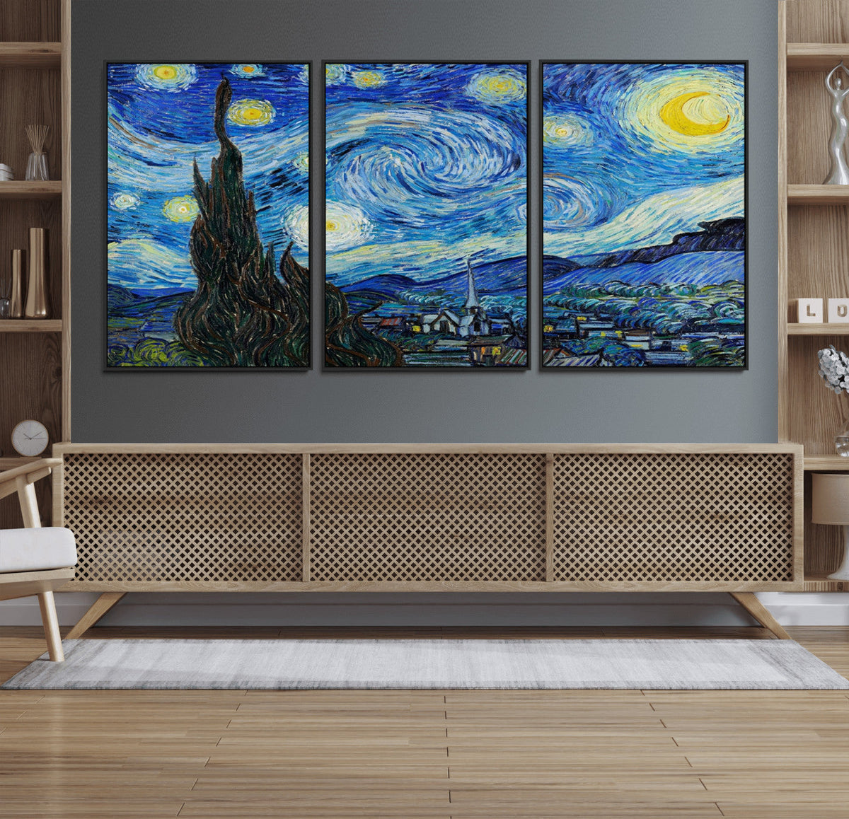 Vincent Van Gogh The Starry Night Abstract Wall Art Canvas