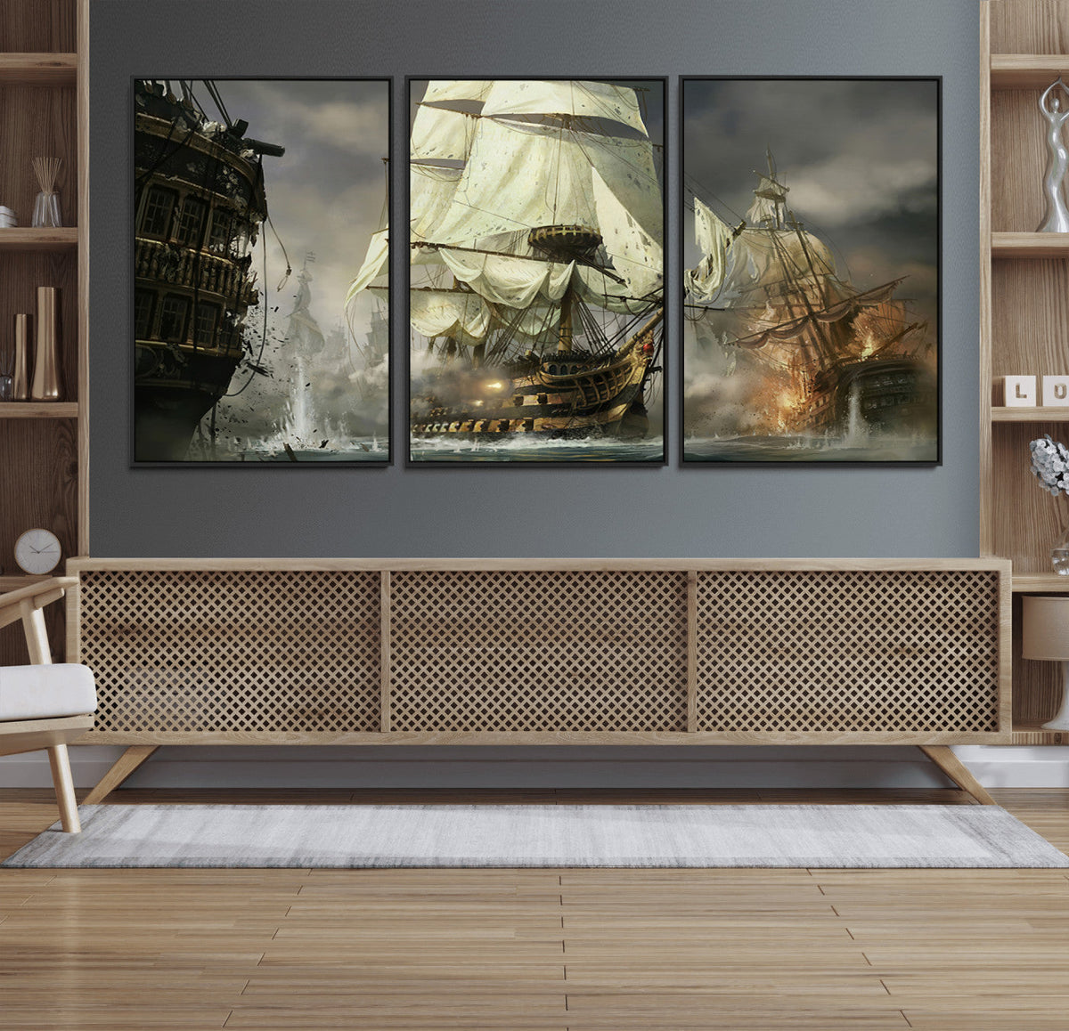 Pirate Ship War Wall Art Canvas Print