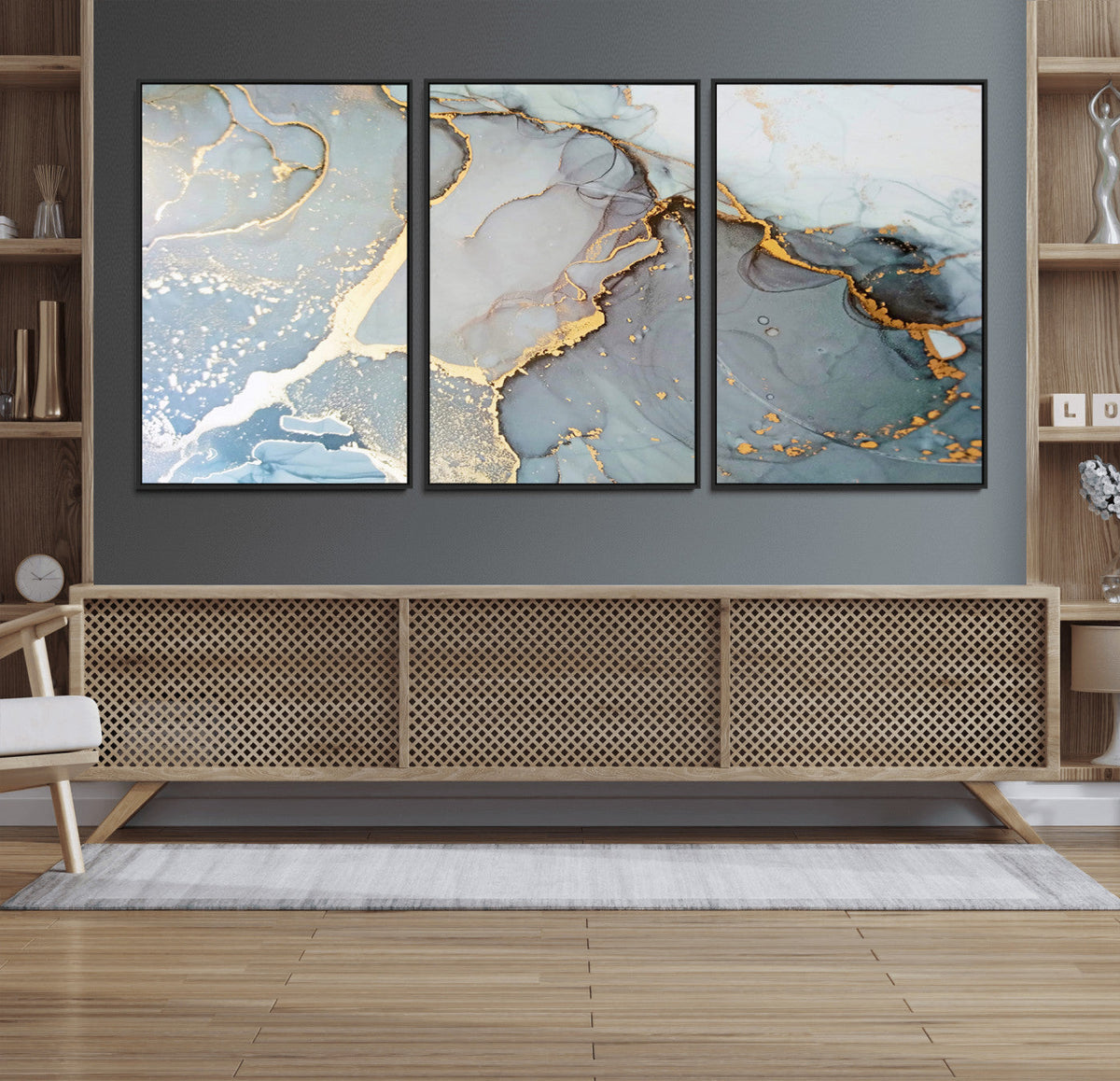 Large Abstract Marble Wall Art Canvas Print for Living Room