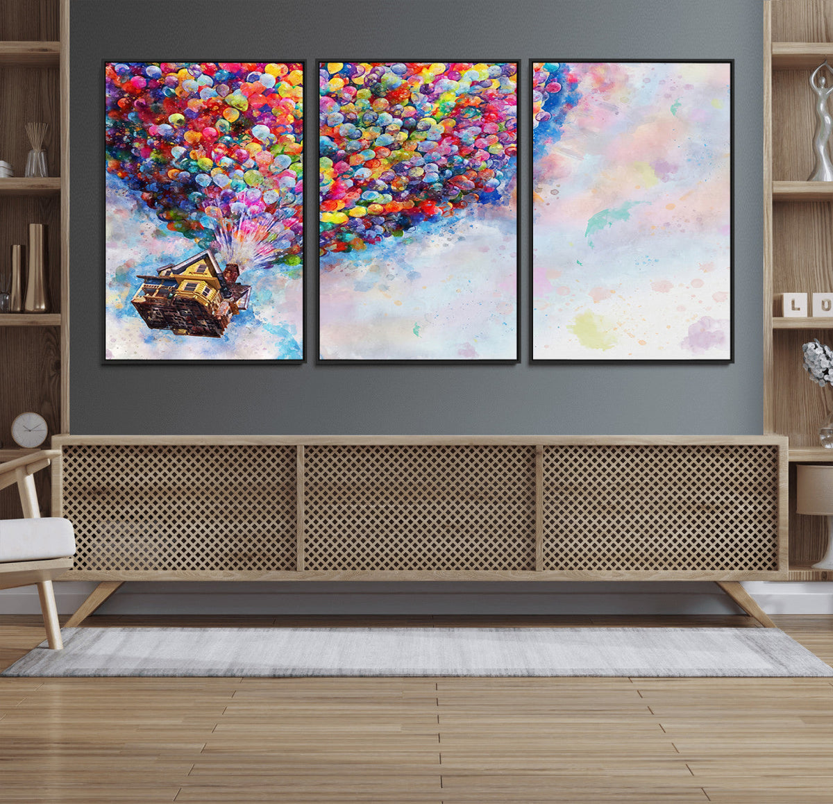 Don't Look Up Movie Canvas Wall Art - Vibrant Floating House