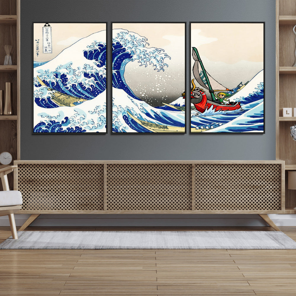 Katsushika Hokusai Kanagawa Giant Wave Wall Art Canvas Print