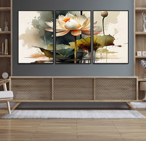 Lotus Flower Watercolor Canvas Print – A Symbol of Serenity