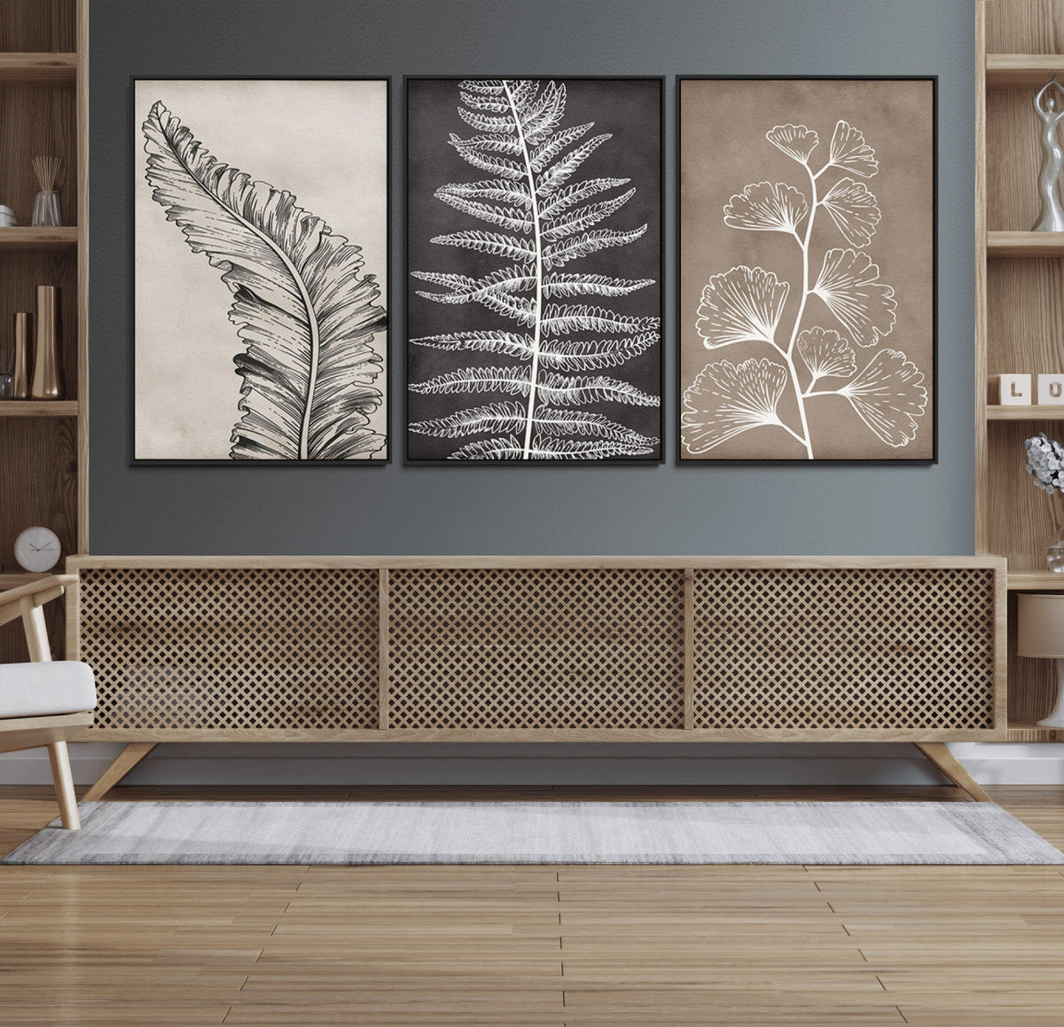 Minimalist Botanical Wall Art Canvas Print, Framed and Ready