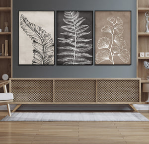 Minimalist Botanical Wall Art Canvas Print, Framed and Ready