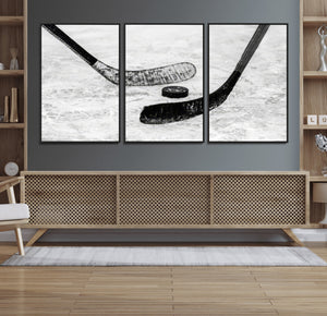 Winter Ice Hockey Sport Canvas Wall Art Print - Hockey Wall