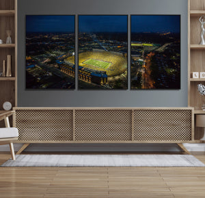 Michigan Stadium Night Game Wall Art – Sports Arena Aerial