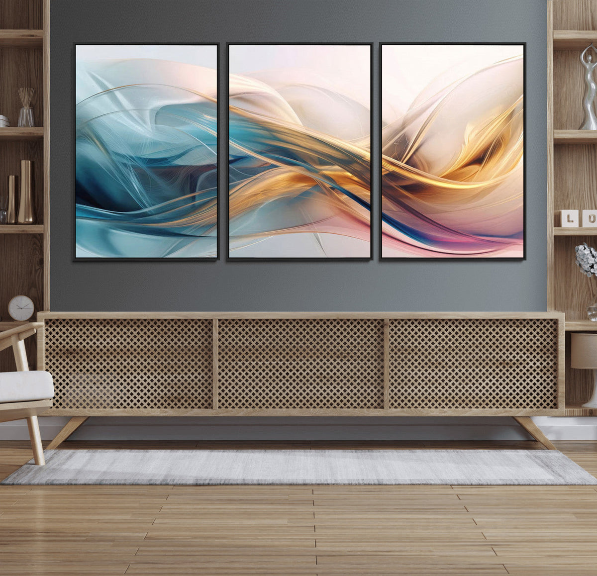 Abstract Flowing Colors Wall Art Canvas Print