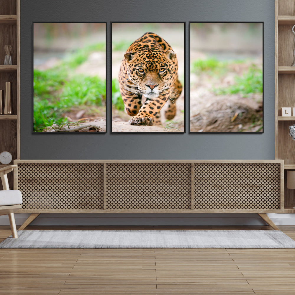 Leopard on the Prowl - Stunning Large Framed Leopard Wall