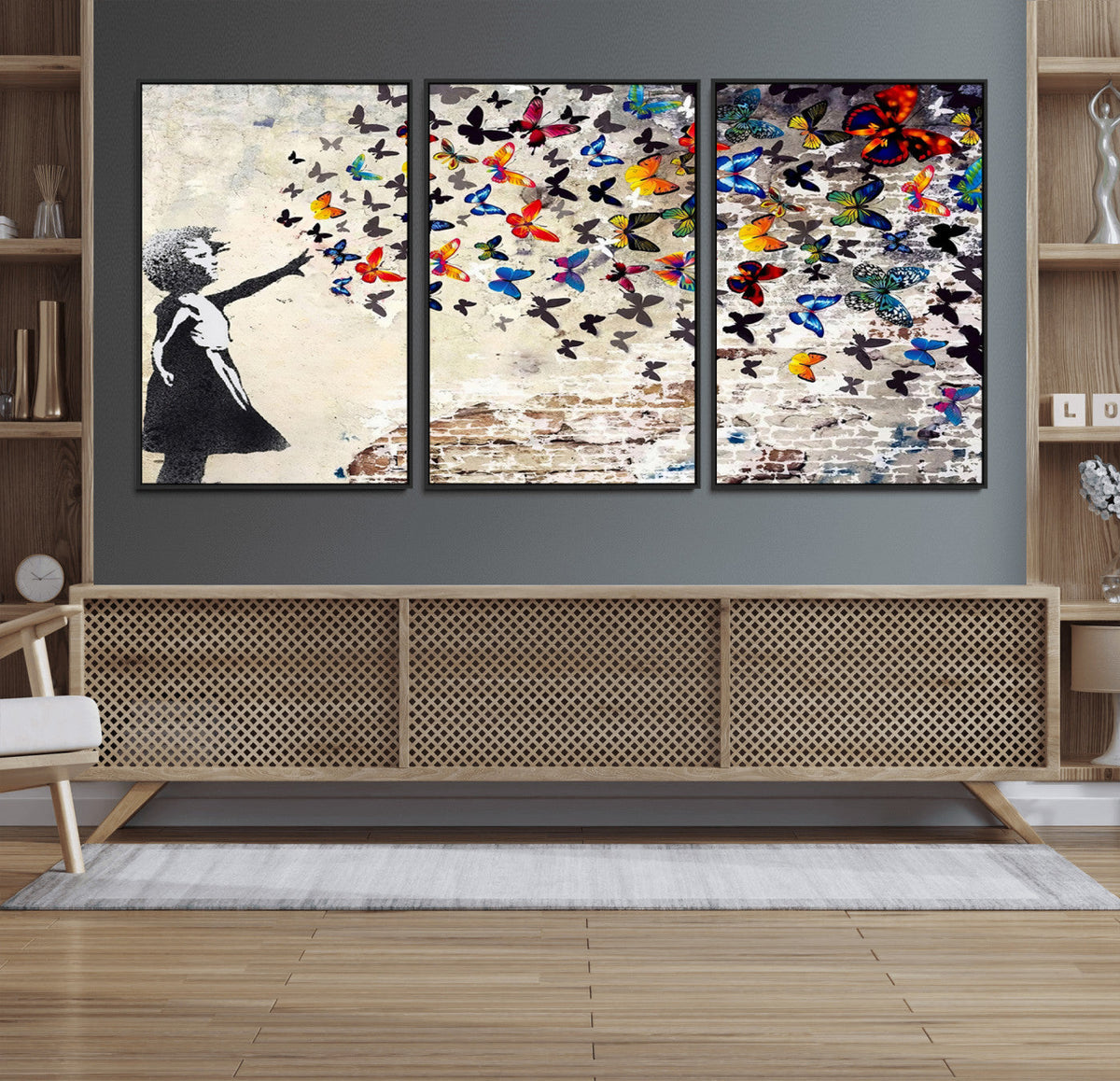 Banksy Graffiti Wall Art Canvas Print: Girl Releasing