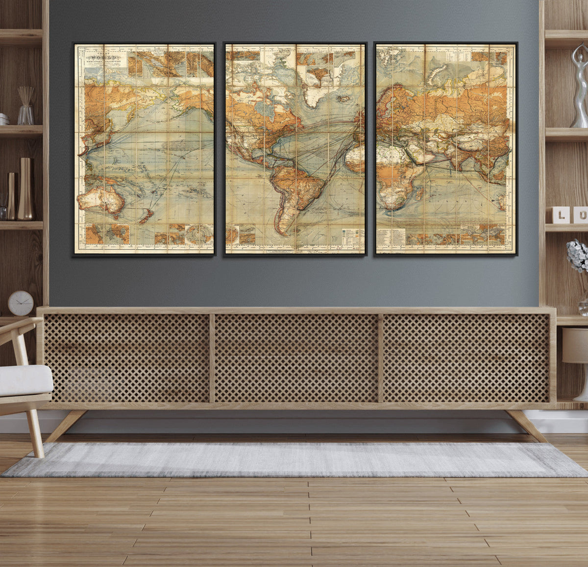 Push Pin World Map Canvas Print – Travel Tracker Wall Art