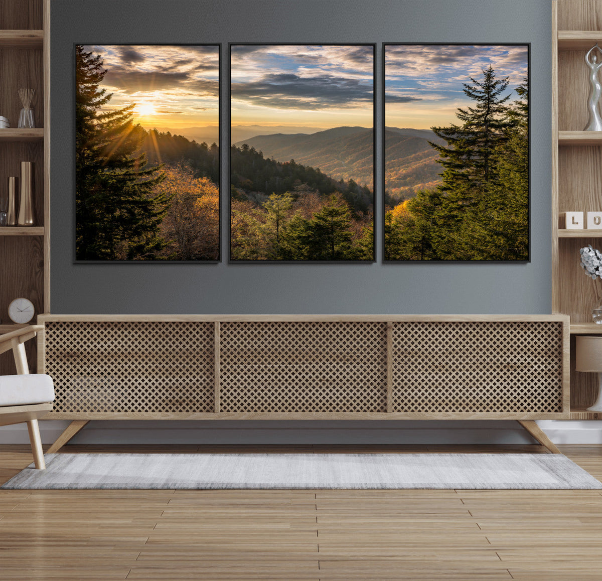 Sunrise Over the Smoky Mountains Canvas Wall Art –