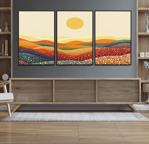 YAYOI KUSAMA Colorful Dot Art Landscape Canvas - Framed