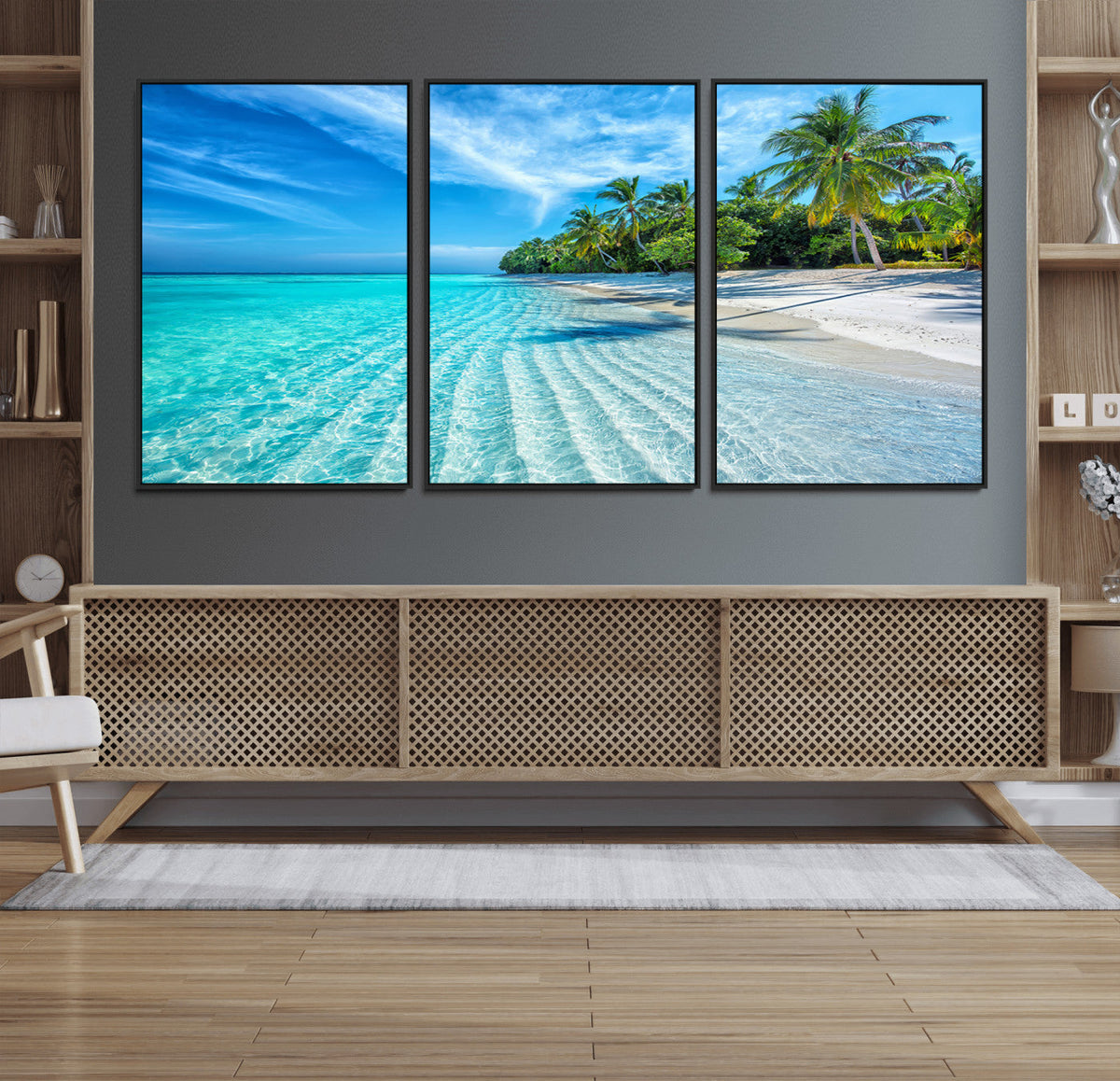 Tropical Beach Wall Art Canvas Print - Serene Ocean
