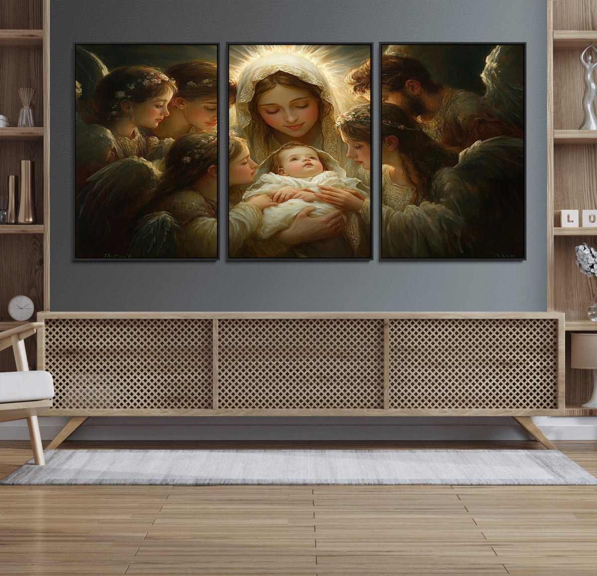 Mary Jesus Canvas Wall Art Print - Madonna and Child with