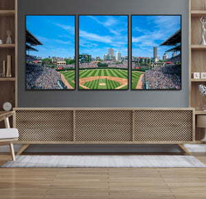 Wrigley Field Chicago Cubs Panoramic Art Multi-Piece Canvas