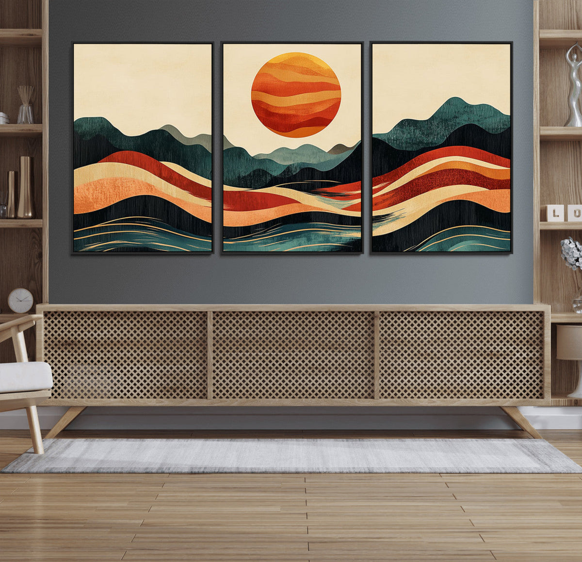 Mountain Triptych Wall Art Canvas Print – Western Nature