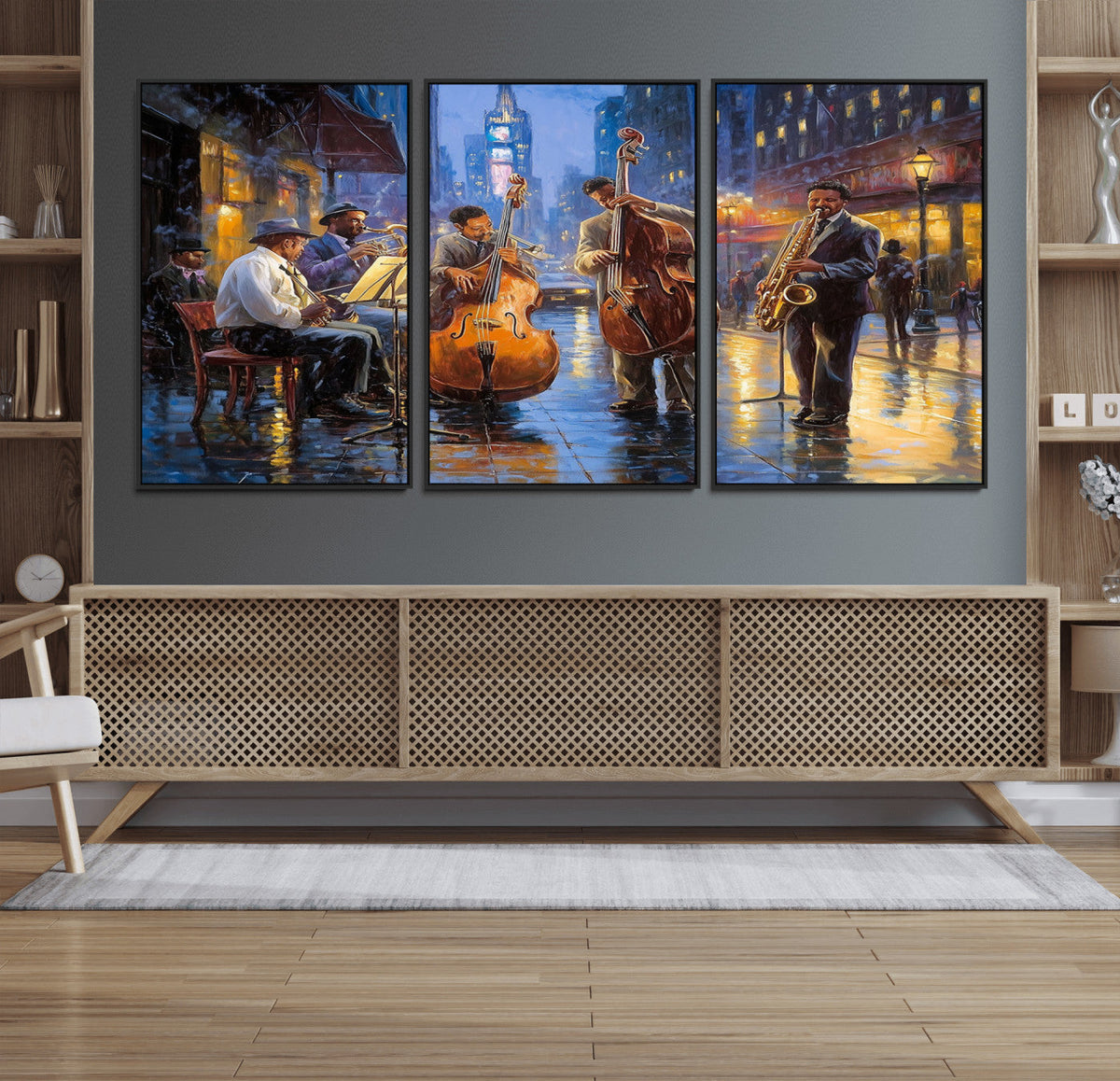 Colorful Jazz Wall Art - African American Music Canvas Print