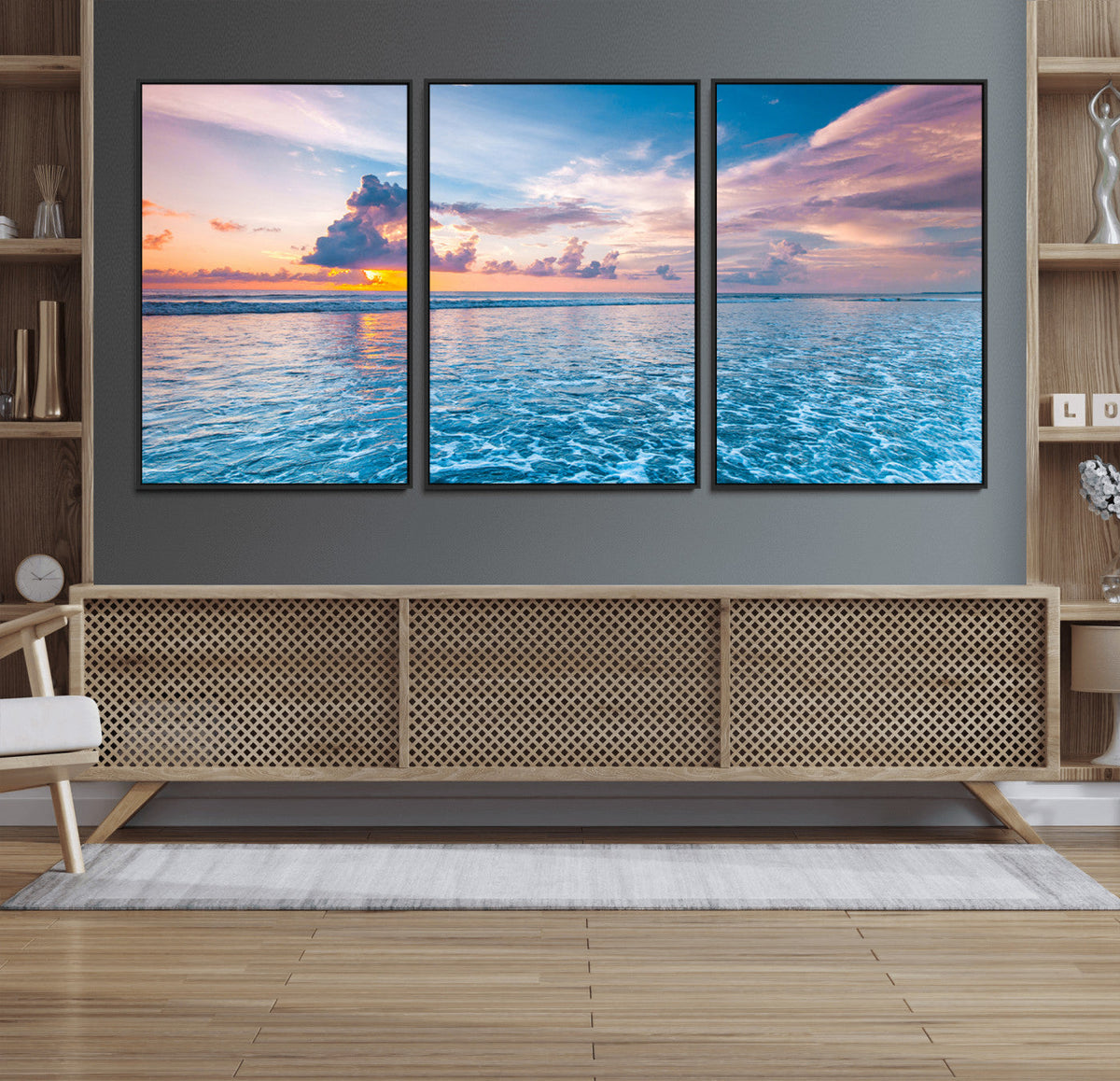 Ocean Sunset Canvas Wall Art Print – Tranquil Seascape