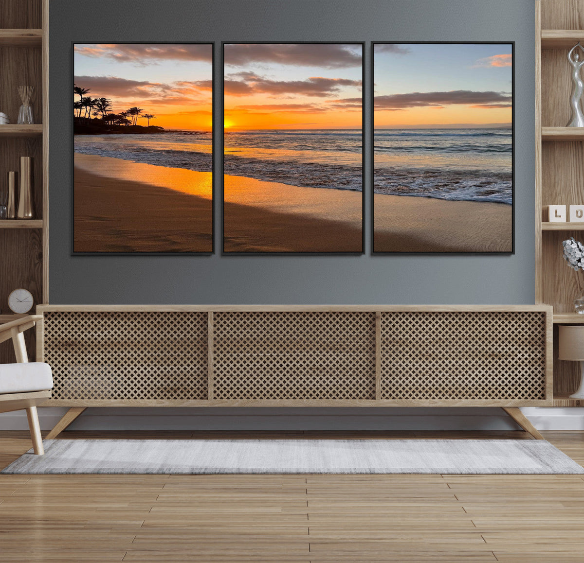 Sunset Wall Art Print - Stunning Beach Sunset Canvas Artwork
