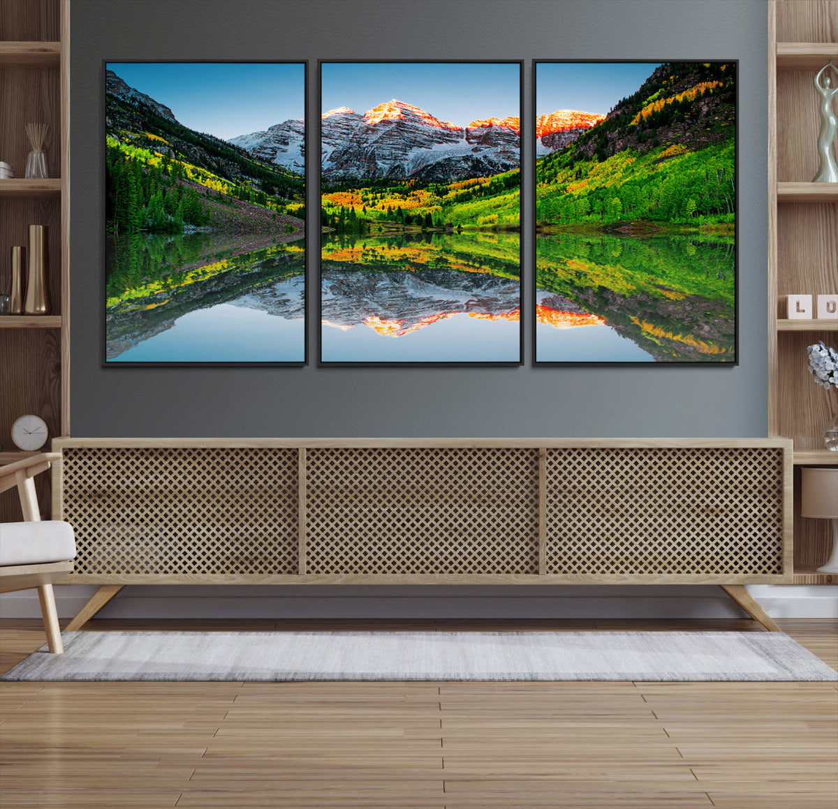 Majestic Snow-Capped Peaks Wall Art Canvas Print, Vibrant