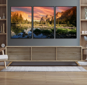 Yosemite Valley Wall Art, El Capitan Sunset Canvas Print,