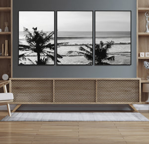 Tropical Coastline Wall Art Canvas Print – Framed Palm Trees