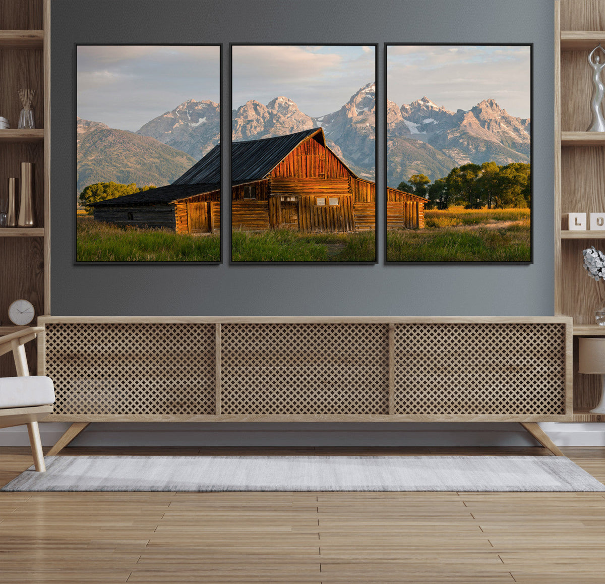 Rustic Barn Wall Art Canvas Print – Framed Grand Teton Park
