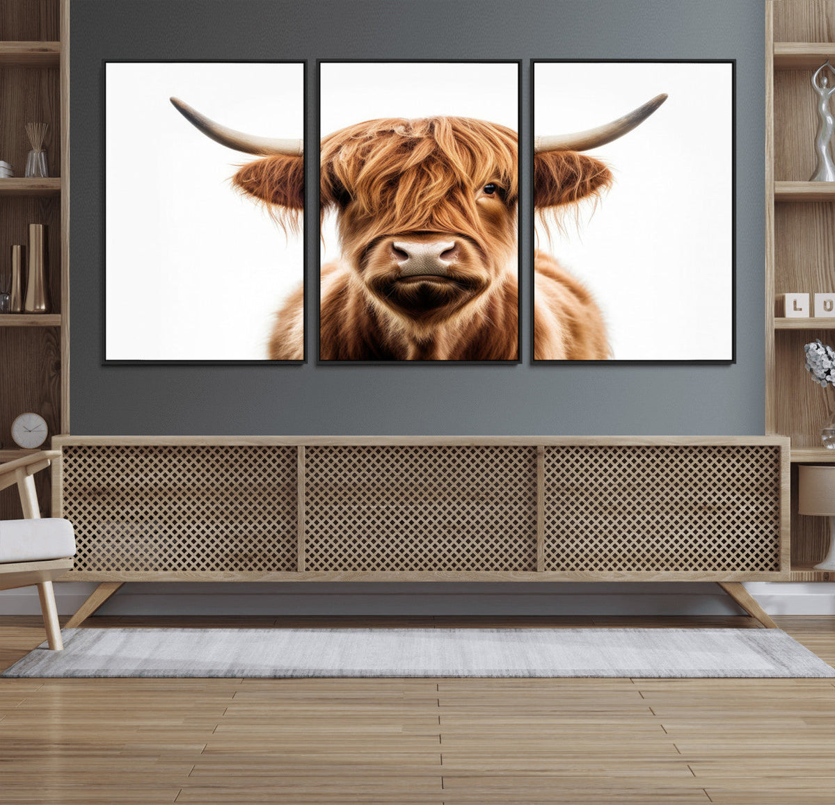 Scottish Highland Cow Canvas Print, Framed Highland Cow