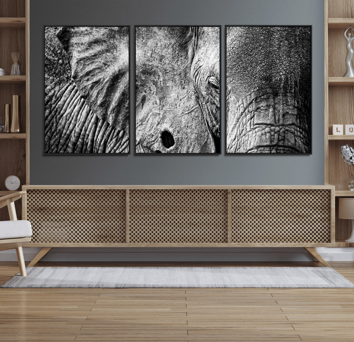 Wild Old Elephant Wall Art Canvas Print