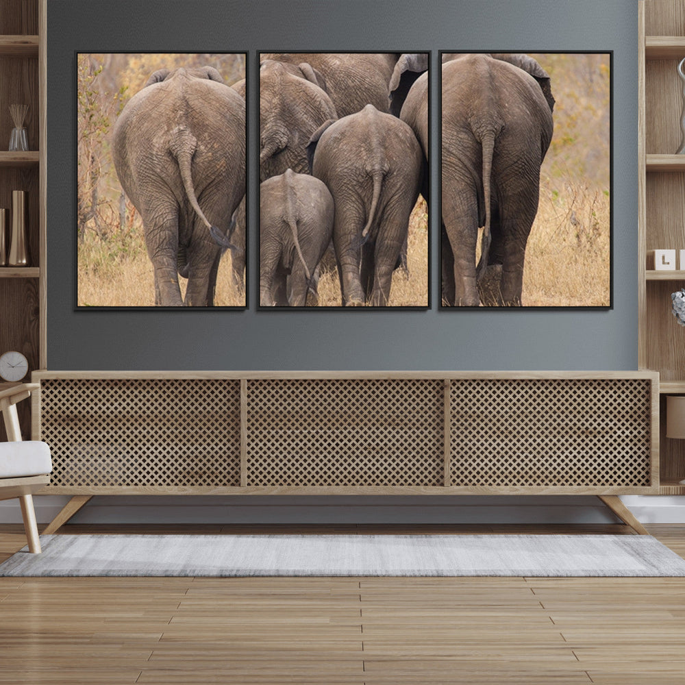 Wild Elephant Wall Art Canvas Print