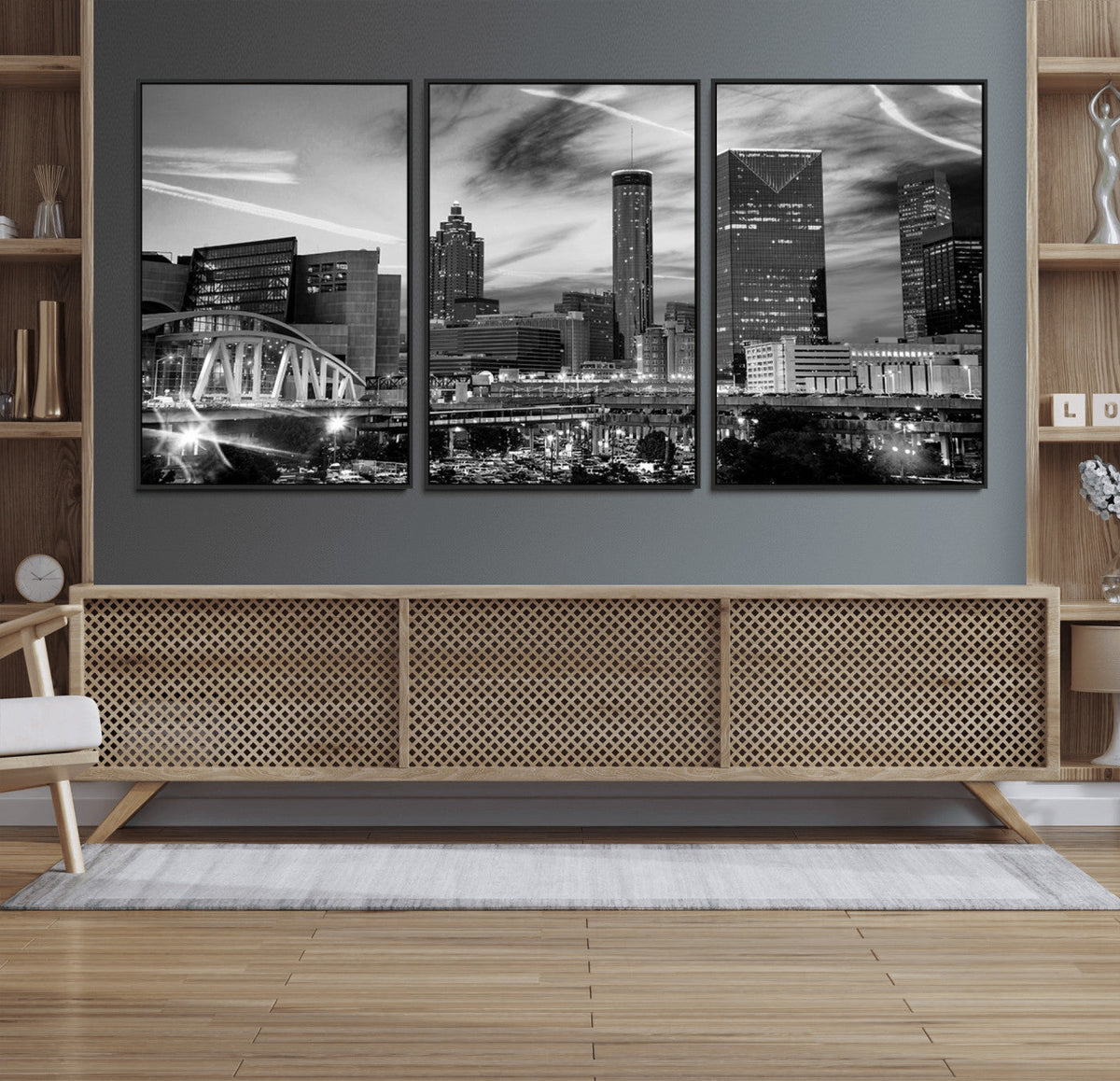 Black and White Atlanta Wall Art Canvas Print
