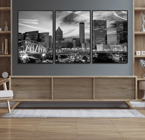 Black and White Atlanta Wall Art Canvas Print