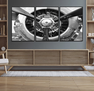 Vintage Airplane Wall Art Canvas Print