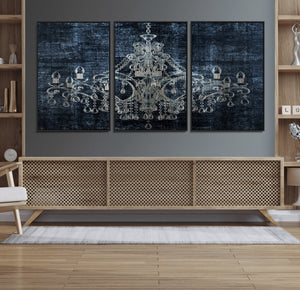 Dark Chandelier Wall Art Canvas Print