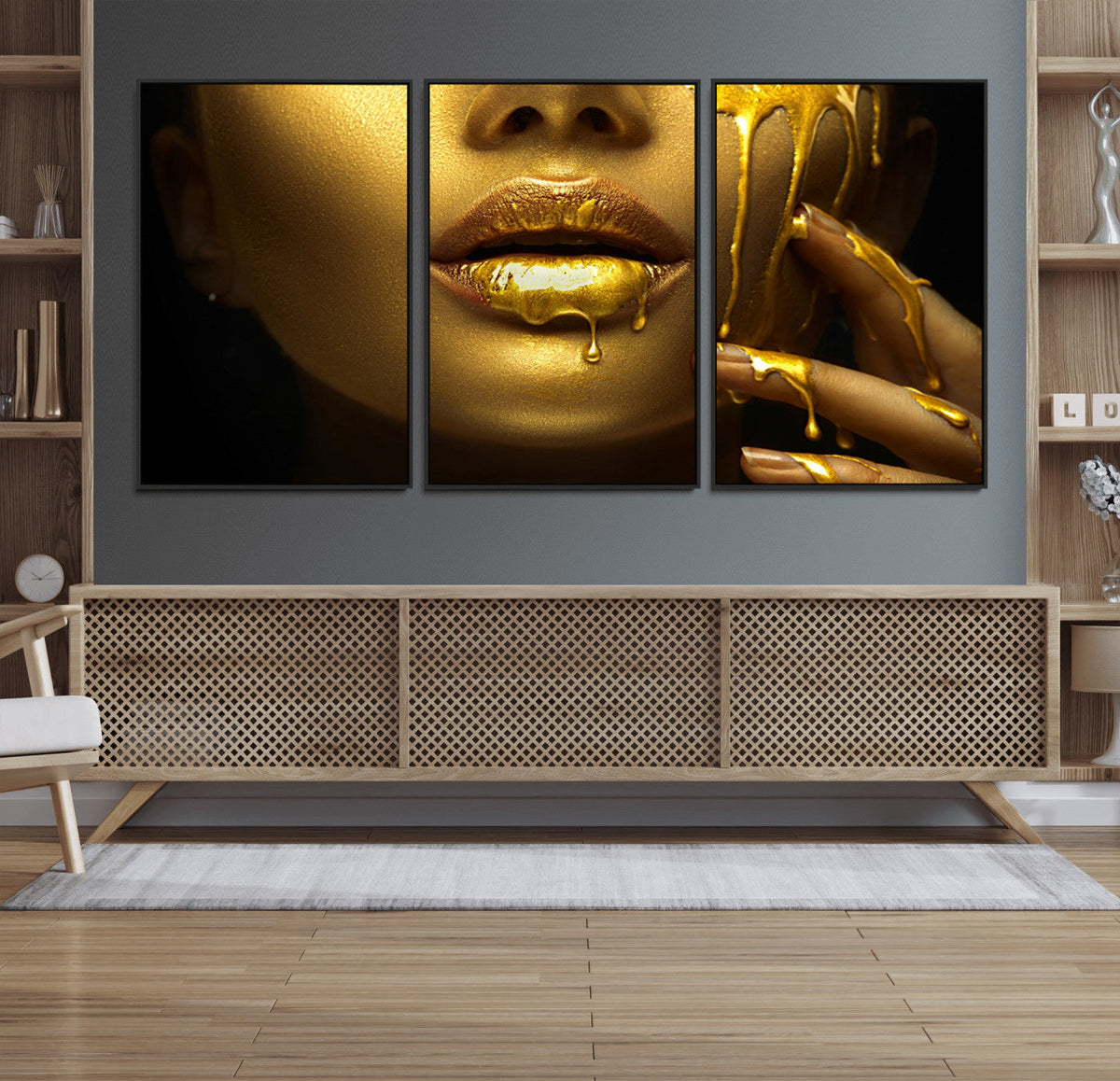 Gold and Women Wall Art Canvas Print