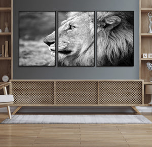 African Lion Wall Art Canvas Print – Majestic Wildlife