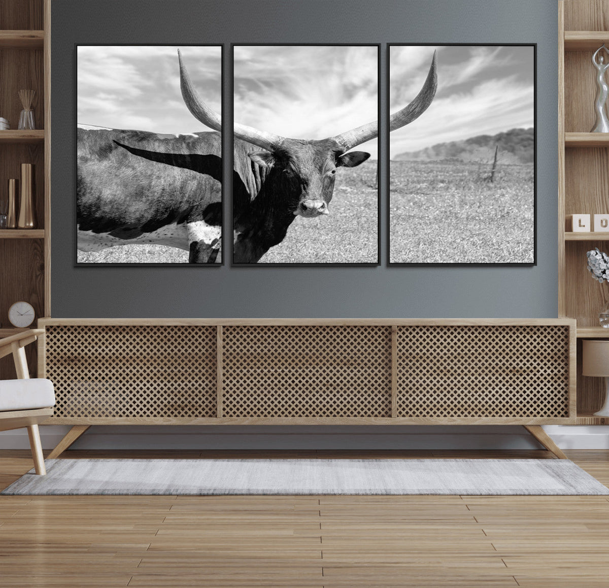 Cattle Wall Art Longhorn Cow Canvas Print